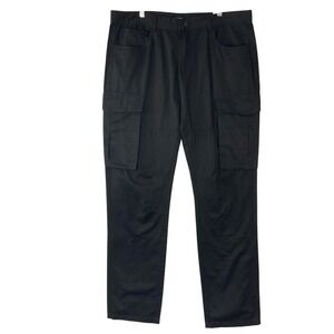 Italymorn Mens Black Chino Cargo Pants Mid Rise Straight Leg Size 38 NWT